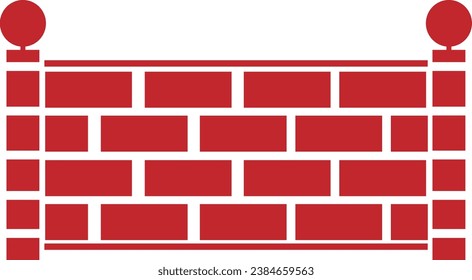 Ilustración vectorial de diseño de pared de ladrillo - icono de pared o pared roja fácil de editar