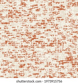 Brick wall with deteriorated plaster. Mottled textured background.