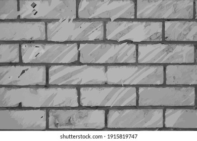 Backsteinwand in verschiedenen Tönen grauer, kreativer Hintergrund für Design