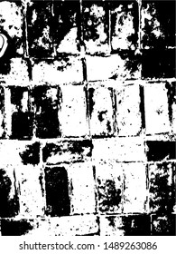 Brick Wall distress overlay texture for your design. Vector Illustration .