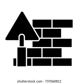 brick wall - diy icon, vector illustration, black sign on isolated background