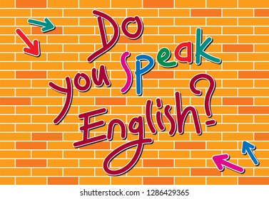 brick wall and english vector
