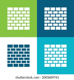 Brick Wall Flat four color minimal icon set