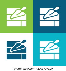 Brick Wall Flat four color minimal icon set