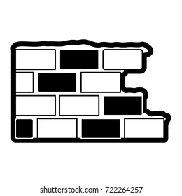 brick wall flat icon black silhouette vector illustration