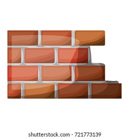 brick wall flat icon colorful silhouette with half shadow vector illustration