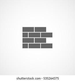 Brick Wall Flat Icon On White Background