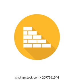 Brick wall flat icon with shadow