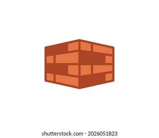 Brick wall flat icon. Single high quality outline symbol for web design or mobile app.  House thin line signs for design logo, visit card, etc. Outline pictogram EPS10