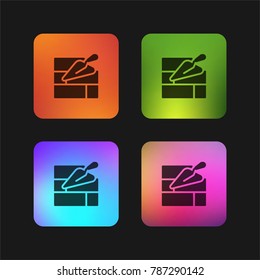 Brick wall four color gradient app icon design