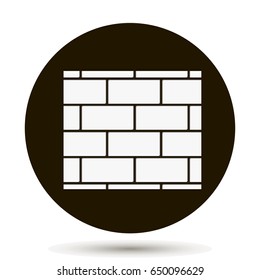 Brick wall fragment on black background