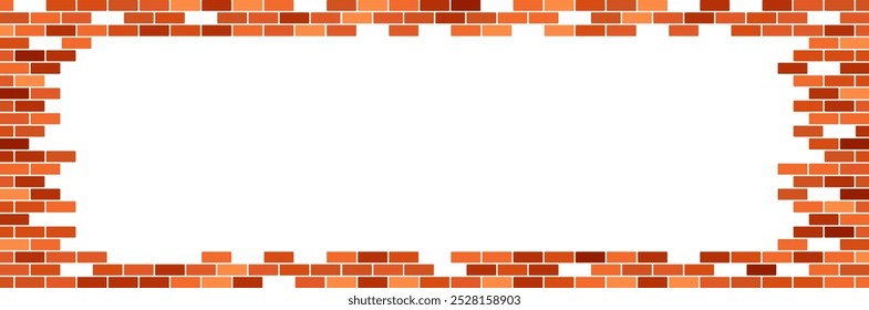 brick wall frame in brown colors