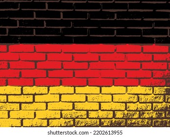 brick wall with german flag