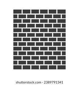 Brick wall glyph icon isolated on white background.Vector illustration.