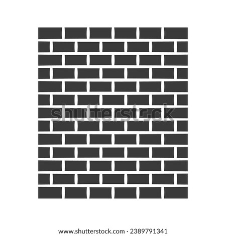 Brick wall glyph icon isolated on white background.Vector illustration.