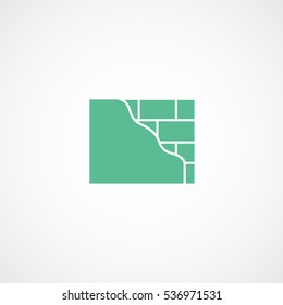 Brick Wall Green Flat Icon On White Background