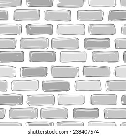 Brick Wall Grey, Sketch For Your Design, Vector Illustration