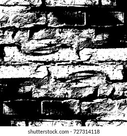 Brick wall. Grunge Abstract Modern Texture Template. Vector illustration. Distress Background. Painting For Creative Graphic Design. Black And White Chaotic Elements Wallpapers.