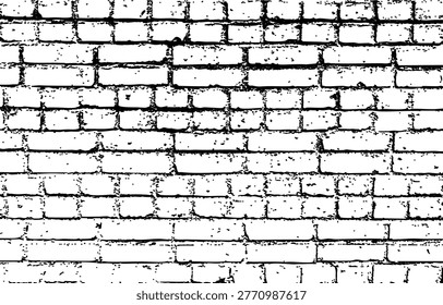 Brick wall grunge pattern. Grey ceramic stone tile, black and white brickwall vector illustration, old brick house construction wallpaper, flat simple rectangle block floor