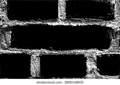 Brick wall grunge pattern. Grey ceramic stone tile, black and white brickwall vector illustration, old brick house construction wallpaper, flat simple rectangle block floor