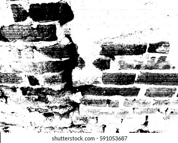 Brick Wall Grunge Urban Background.Texture Vector.Dust Overlay Distress Grain ,Simply Place smudge illustration over any Object to Create rough  Effect .Black paint splattered , dirty design element 