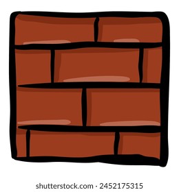 Brick Wall Hand Drawn Doodle Icon