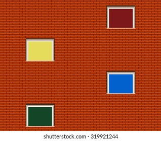 Brick wall of the house. Simple seamless  geometrical pattern. Vector illustration.