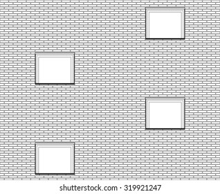 Brick wall of the house. Simple seamless  geometrical pattern. Vector illustration.