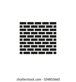 Brick wall icon. Building and construction, development, barrier, side symbol. Flat design. Stock - Vector illustration