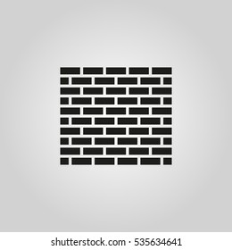 Brick wall icon. Building and construction, development, barrier, side symbol. Flat design. Stock - Vector illustration