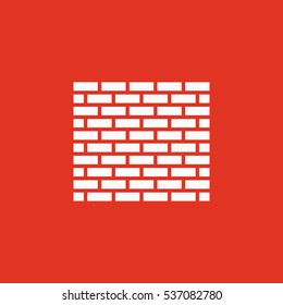 Brick wall icon. Building and construction, development, barrier, side symbol. Flat design. Stock - Vector illustration