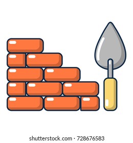 Brick wall icon. Cartoon illustration of brick wall vector icon for web