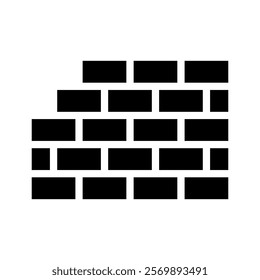 Brick wall icon. Concept of construction, building, and masonry.