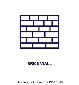 brick wall icon from construction tools collection. Thin linear brick wall, construction, brick outline icon isolated on white background. Line vector brick wall sign, symbol for web and mobile