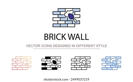 Brick Wall icon design with white background stock illustration