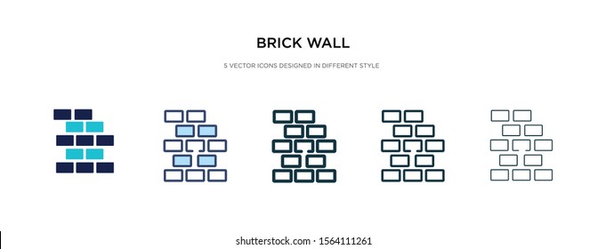 brick wall icon in different style vector illustration. two colored and black brick wall vector icons designed in filled, outline, line and stroke style can be used for web, mobile, ui