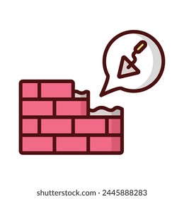 Brick Wall icon editable stock vector illustration