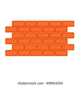 Brick wall icon. Flat illustration of brick wall vector icon for web