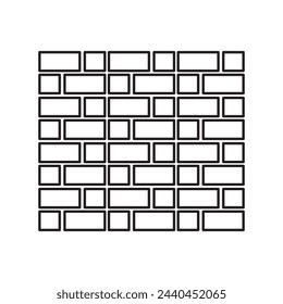 Icono de pared de ladrillo de línea plana ilustración vectorial sobre fondo blanco..eps