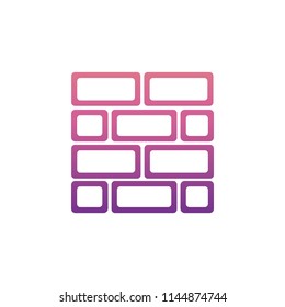 Brick wall icon in gradient style on white background