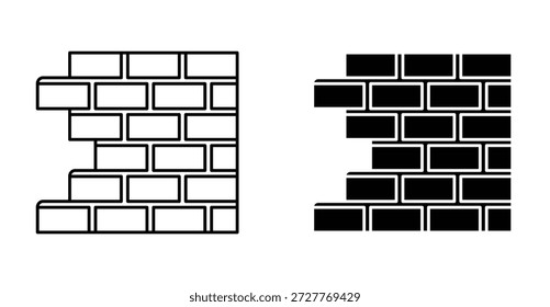Diseño gráfico de icono de pared de ladrillo. Ilustraciones de icono de Vector