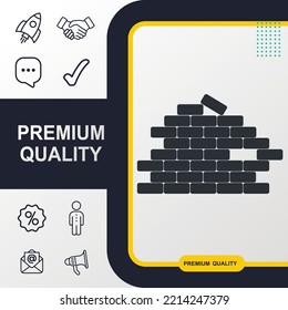 Brick wall icon graphic element. Modern design.