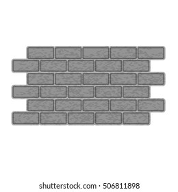 Brick wall icon. Gray monochrome illustration of brick wall vector icon for web design