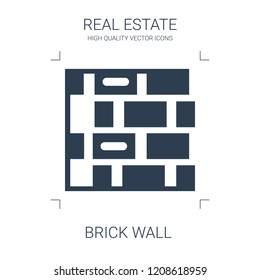 brick wall icon. high quality filled brick wall icon on white background. from real estate collection flat trendy vector brick wall symbol. use for web and mobile