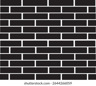 Ícone de parede de tijolo. Interior da casa, precisamente renderizado, ilustração de parede símbolo de sinal preto e branco,
