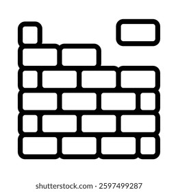Brick wall icon illustration in line style. Perfect for website mobile app presentation. Suitable for any user interface and user experience