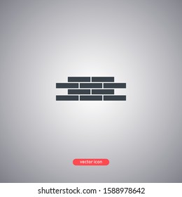 Brick wall icon isolated on white background. Flat design. Vector illustration.