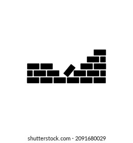 Icono de pared de ladrillo aislado en el fondo. símbolo para el logotipo de diseño de su sitio web, aplicación, Icono de pared de ladrillo Ilustración vectorial.