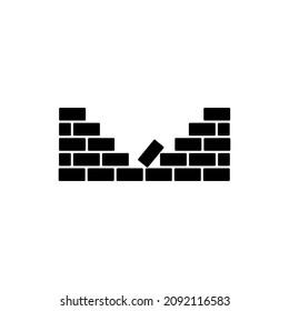 Brick wall icon in isolated on background. symbol for your web site design logo, app, Brick wall icon Vector illustration.