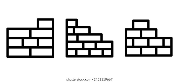 brick wall icon or logo isolated sign symbol vector illustration - high quality black style vector icons
